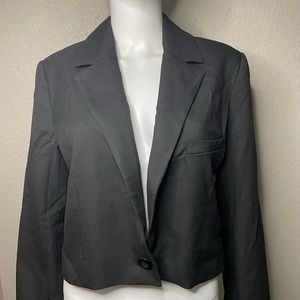 Free People Block Party Crop Blazer Black Medium